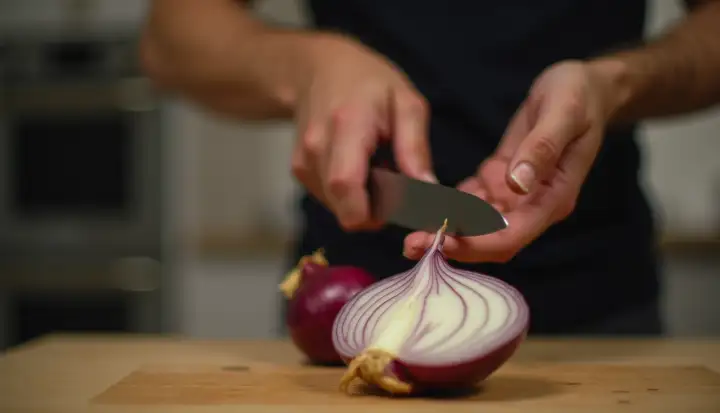 На слезоточивость лука, как выяснилось, влияет острота лезвия ножа.