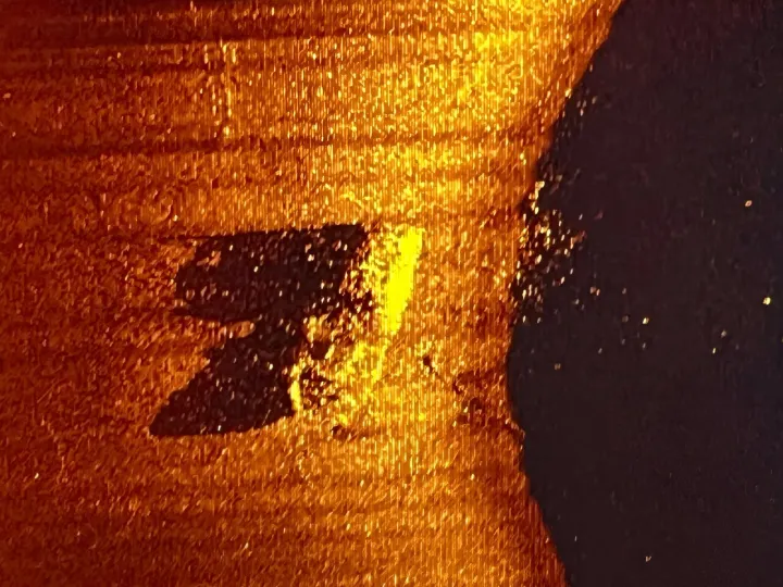 На этом гидролокационном снимке виден пропавший корабль, сидящий на киле под водой у берегов Лабрадора.