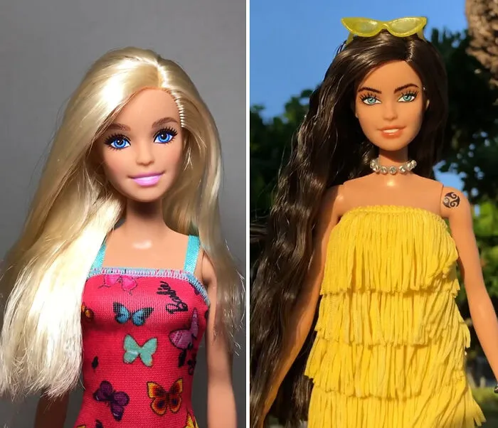 Из блондинки в брюнетку.