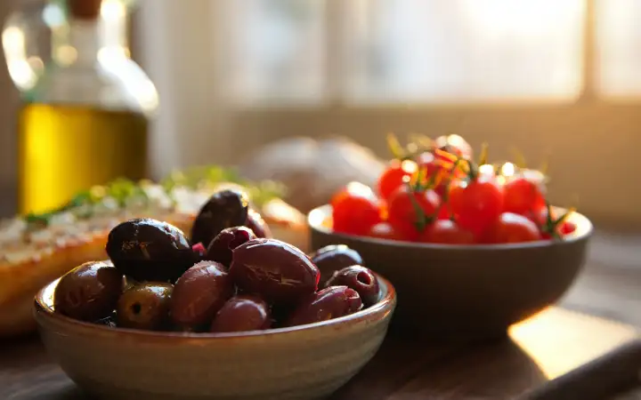 Продукты для средиземноморской диеты.