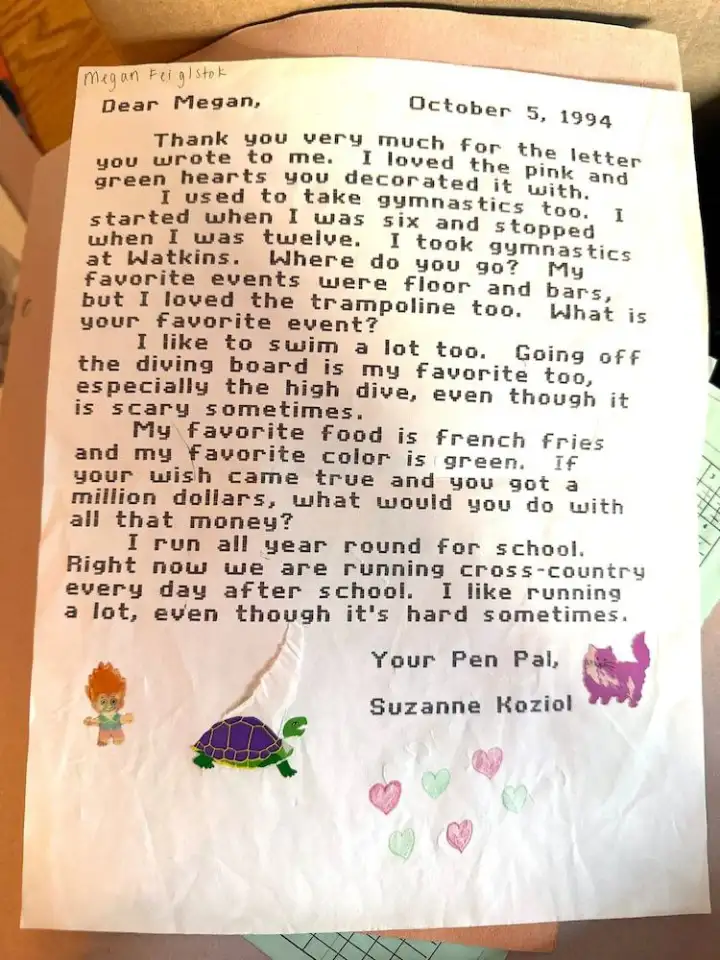 Детское письмо от Сюзанны Меган.