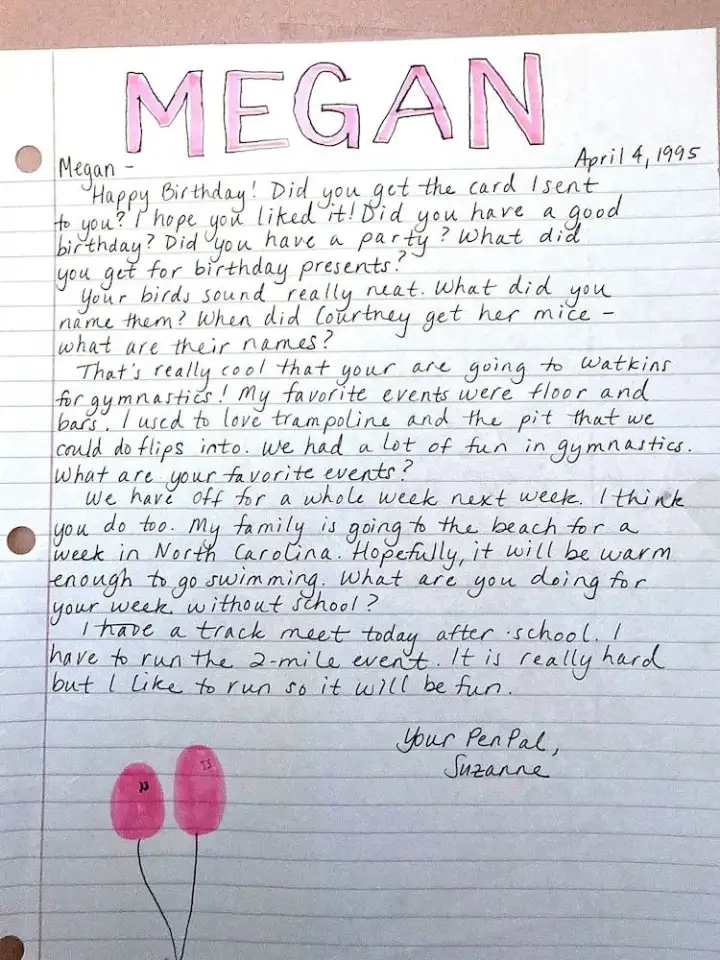 Детское письмо Сюзанны.