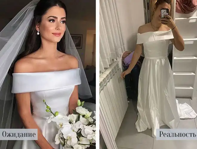 Атласное платье с открытыми плечами за 3694 рублей.