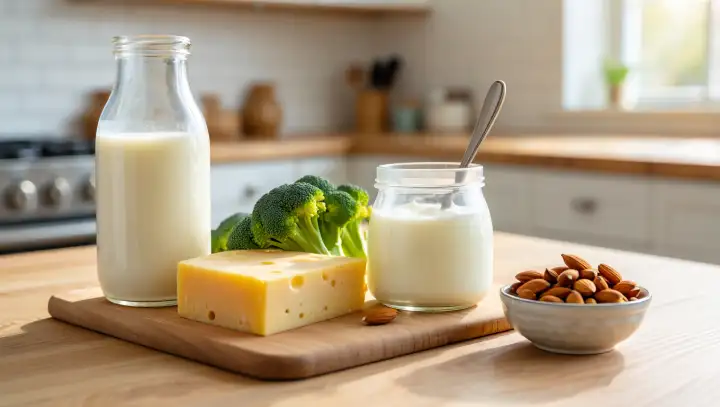 Продукты, богатые кальцием.