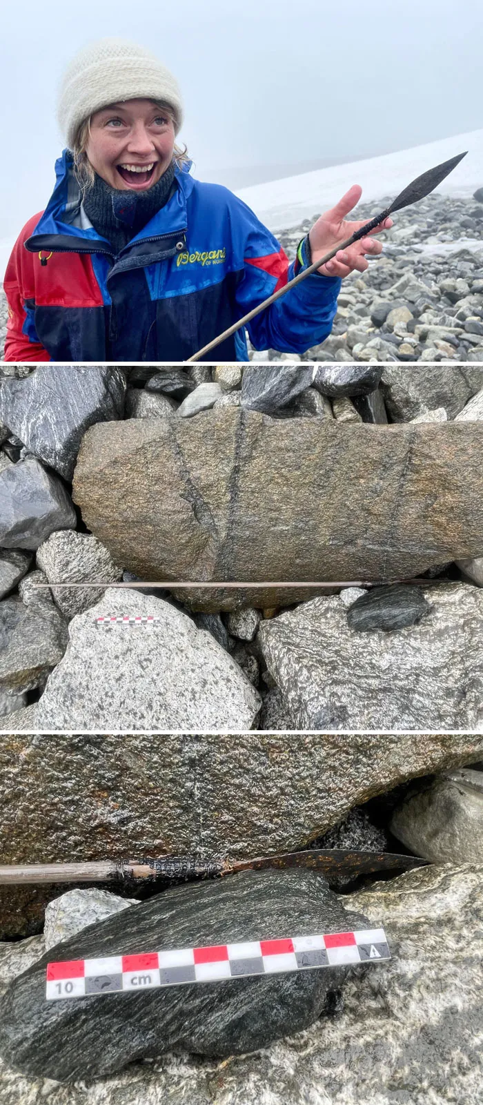 «Посмотрите, как мы счастливы, мы держим в руках стрелу, затерянную во льду 1500 лет назад».