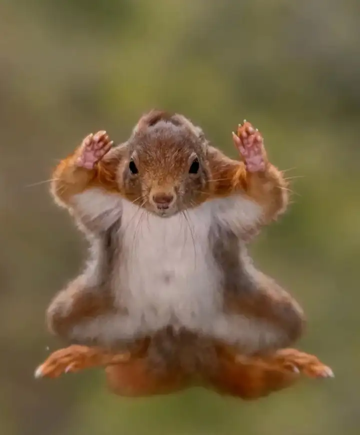 Белка в полете.