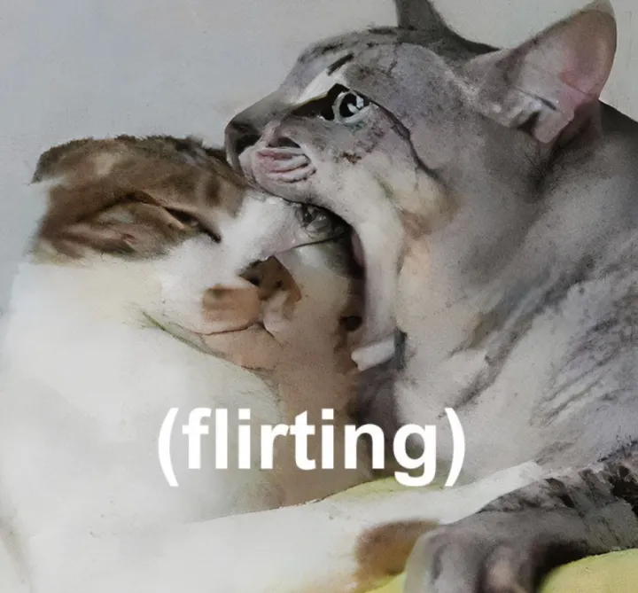 Необычный кошачий флирт.