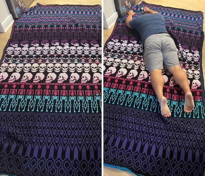 «Вязание этого покрывала заняло у меня целый год!»