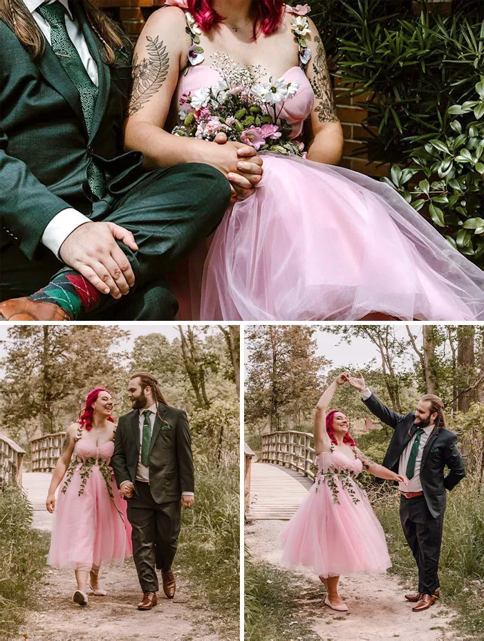 Шикарное сочетание розового и зеленого.