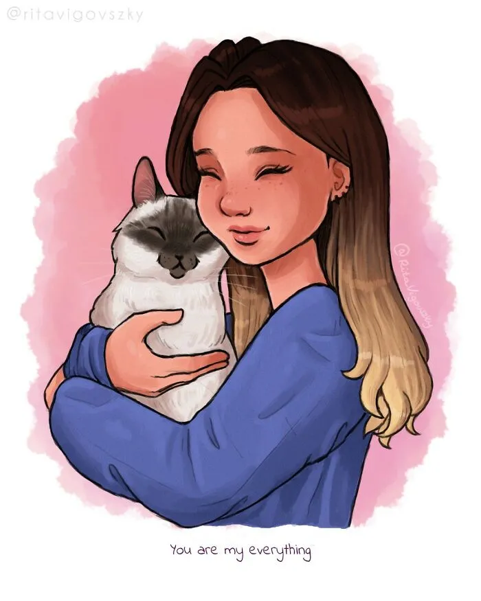 Обнимашки с котиком бесценны.
