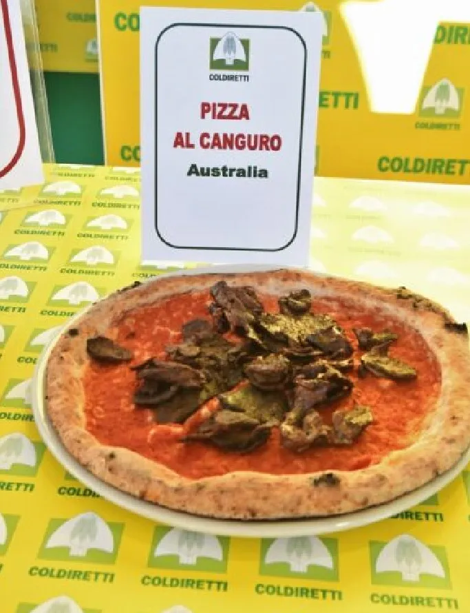 Пицца с мясом кенгуру.