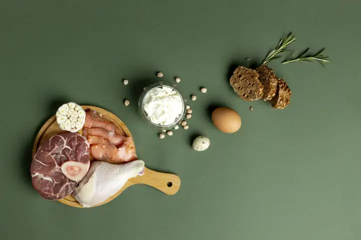 Холина много в мясе, яйцах и зерновых.