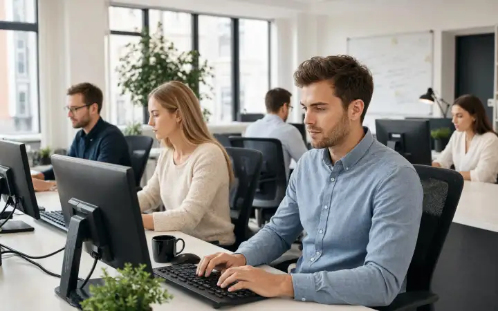 Офисные работники.