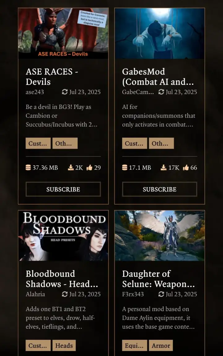 Некоторые из наиболее примечательных модов.