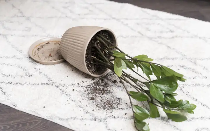 Горшок с растением.