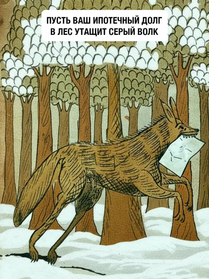 Пусть ваш ипотечный долг в лес утащит серый волк.