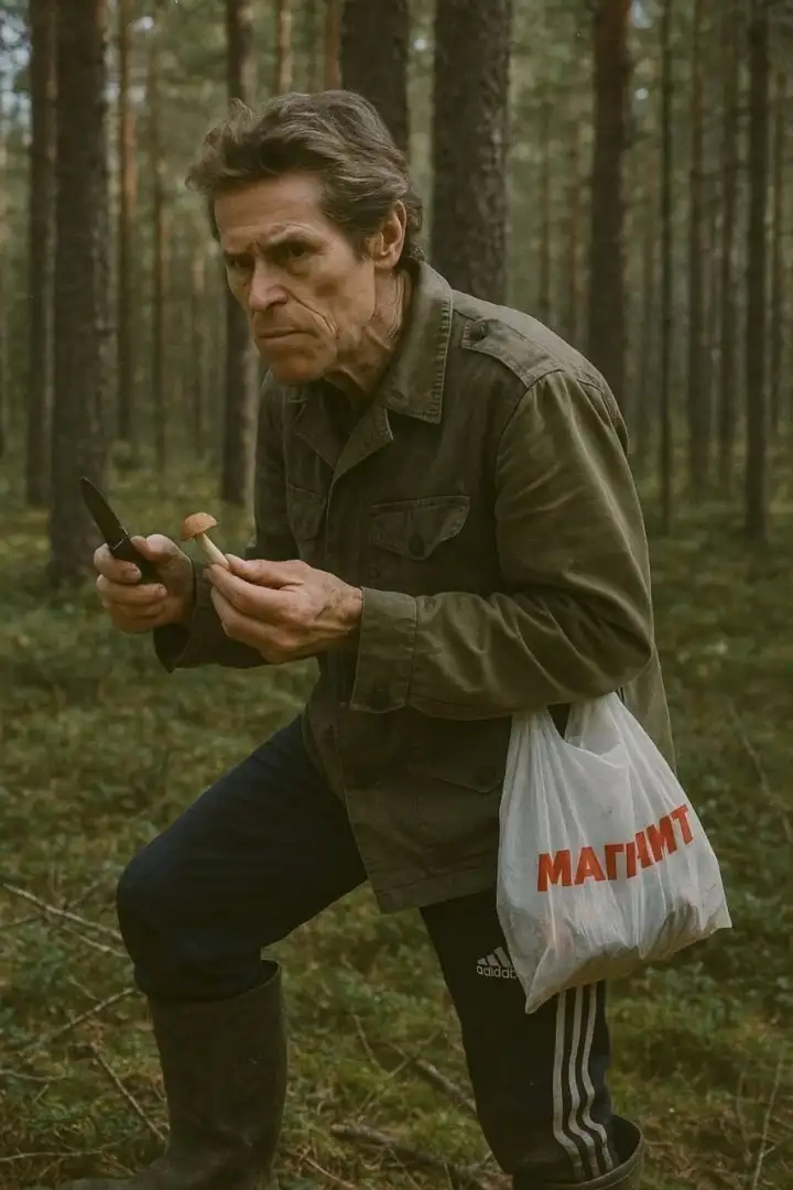 Поход по грибы с Уиллемом Дефо.