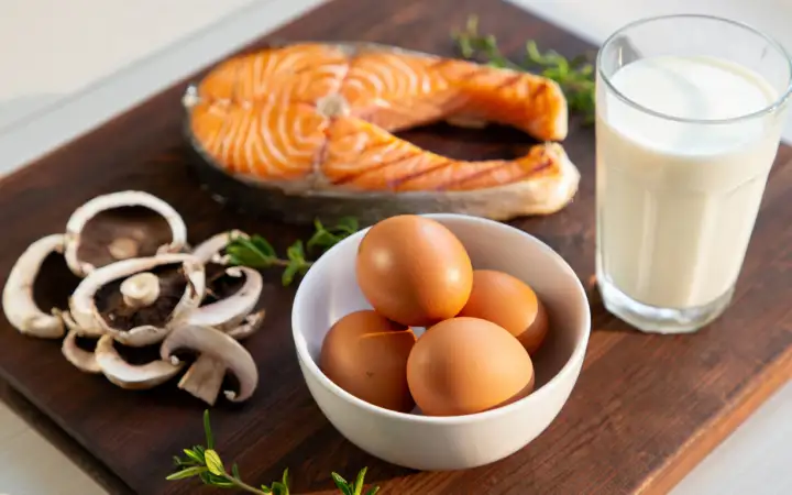 Продукты, богатые витамином D.