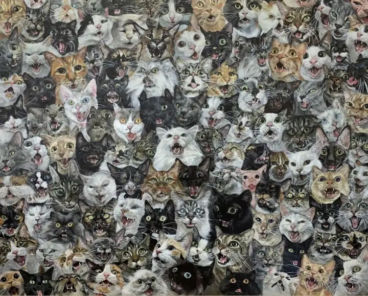 Картина «120 котов (и одна мышка) делают ААААА».