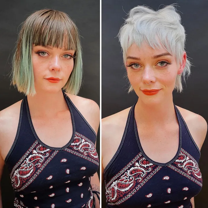 Новая стрижка отлично сочетается с новым цветом волос.