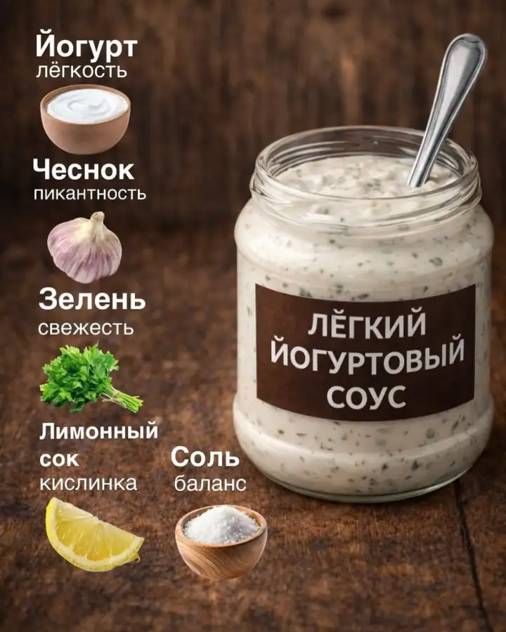 Лёгкий йогуртовый соус.