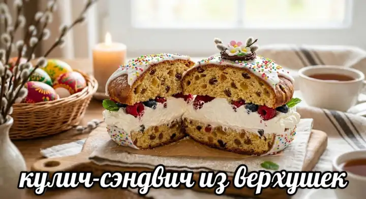 Кулич-сэндвич из верхушек.