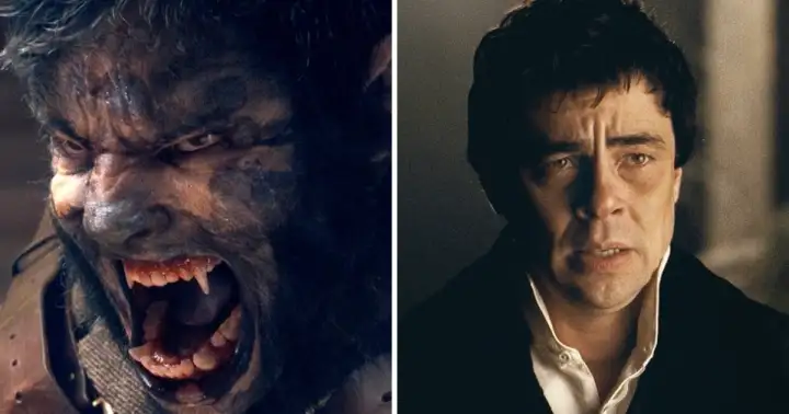 Бенисио дель Торо - оборотень в фильме «Человек-волк» (2010).