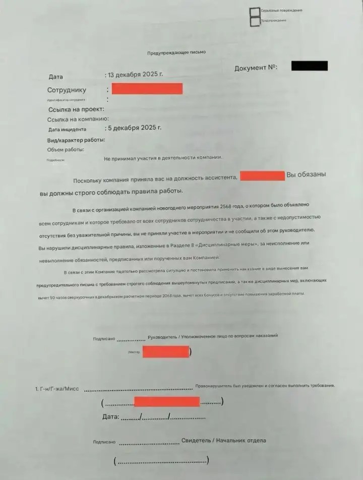 Фотография переведенного документа.