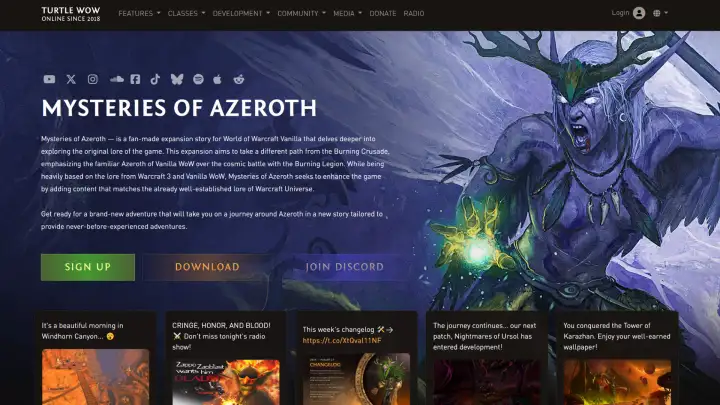 Фанатский сайт пиратского сервера.