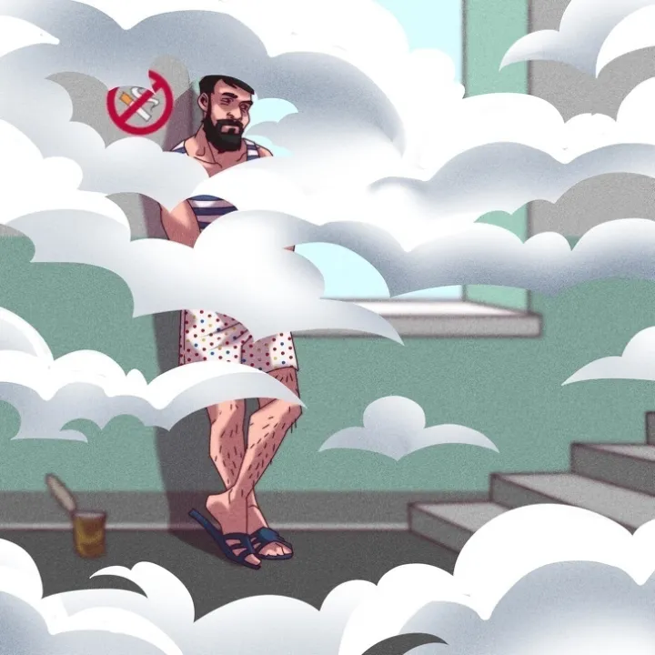 Пошел по комнате дымок.