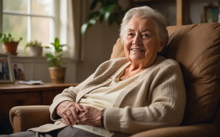 Пожилая женщина.