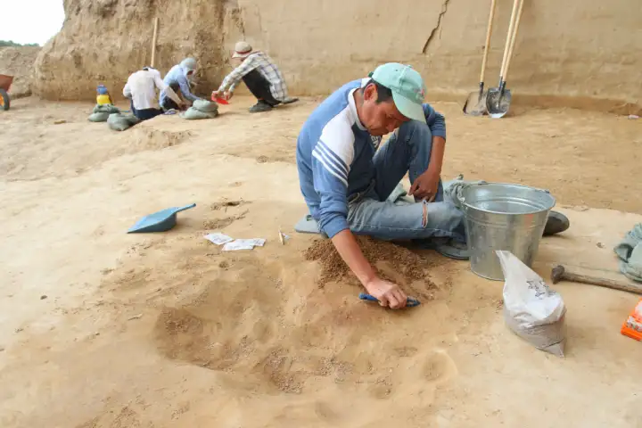 Останки очага в девятом слое раскопок.