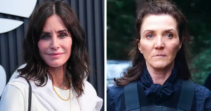 Кортни Кокс, перегруженная инъекционными препаратами, и Мишель Фэйрли, сохранившая свой естественный облик. Обе 1964 года.