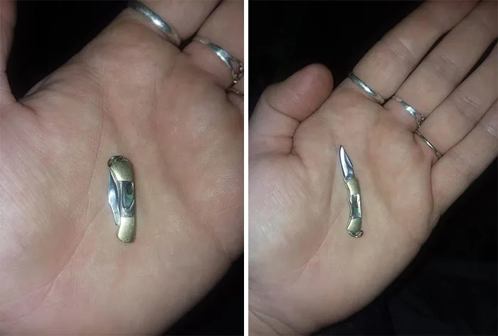 «Миниатюрный нож Teeny Tiny с перламутровой ручкой».